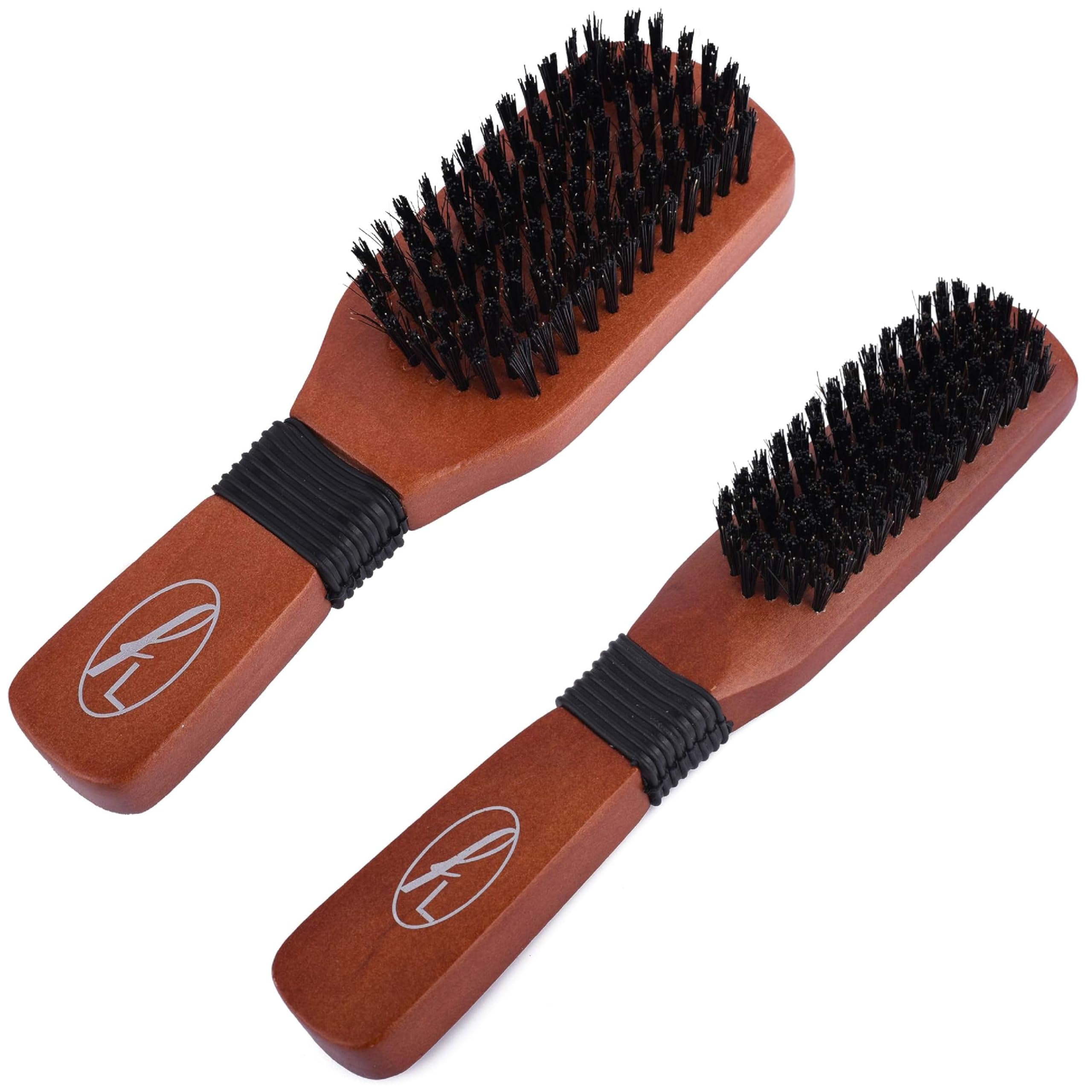 Fine Lines - Long + Wide Paddle Bristle Brushes Set - Boar and Nylon Bristle Hair Brush Set - Soft Bristle Hair Brush for Afro, Wet or Curly Hair - Bristle Hair Brushes for Women and Men