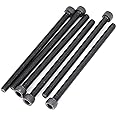 binifiMux 6pcs M6 x 100mm Full Thread Black Hexagon Socket Cap Head Bolt Alloy Steel 12.9 Grade