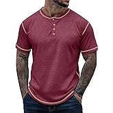 Sailwind Mens Henley Shirts Casual Lightweight Summer T-Shirt Cotton Maverick Short Sleeve