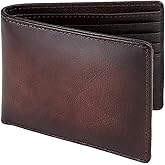 LELEMENT Genuine Leather Bifold Wallet for Men – Slim Minimalist Wallet with RFID Blocking, Multiple Card Slots, Cash Pocket – Soft Full-Grain Leather – Gift-Ready Box Included