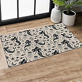 MIEPOS Cute Mermaid Indoor Door Mat,Marine Retro Sea Beach Doormat, 29.5x17in Non-Slip Rubber Backing Floor Mat,Entry Rug,for