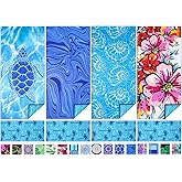 TwoYek 4 Pack Microfiber Thin Beach Towel Lightweight 71x32 Oversized Extra Large Sand Free Towels Quick Dry for Travel Pool Yoga Gym Sports Beach Accessories Vacation Essential Gift