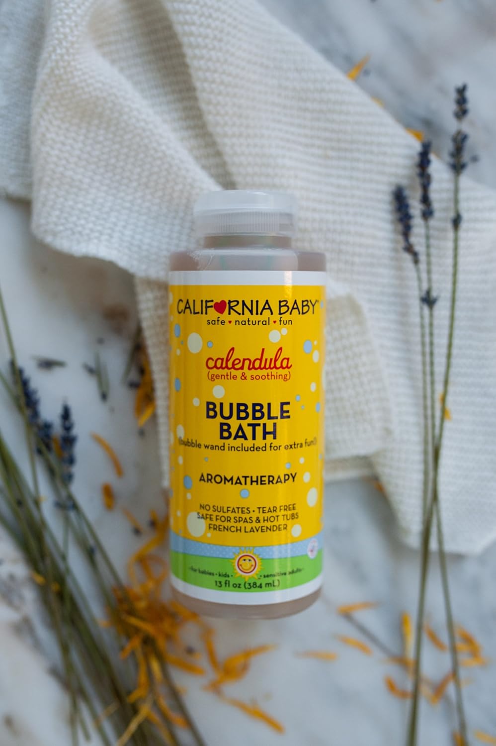 California Baby Calendula Bubble Bath | No Tear | Pure Essential Oils for Bathing | Hot Tubs, or Spa Use | Moisturizing Organic Aloe Vera and Calendula Extract |(13 fl. ounces): Health & Personal Care