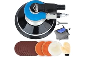 KUIMIT 6" Air Sander Kit - Garage-Ready Dual Action Tool, Car Detailing & Woodworking Hero | Palm-Sized Power w/Free Tool Kits