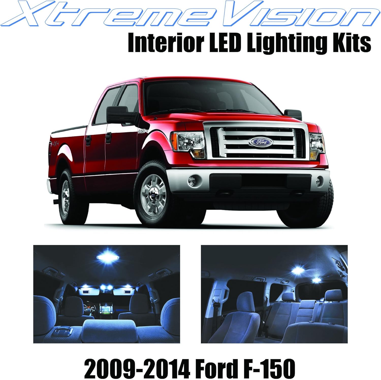 Xtremevision Interior LED for Ford F-150 2009-2014 (12 Pieces) Cool White Interior LED Kit + Installation Tool