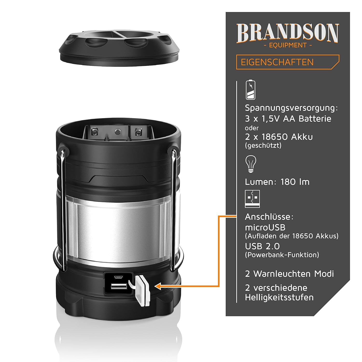 Powerbank-Funktion LED Campinglampe/Laterne Ausziehbar LED Camping