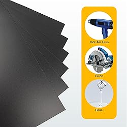 4 Pack Black Plastic Sheets 8x12x0.04 in Flexible