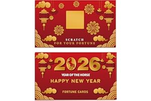 ELLZK 30 Count Chinese New Year 2026 Scratch Off Card Game - Year of the Horse Fortune Cards - Fun Activity for Lunar New Year, Chinese New Year's Celebration Party, Office Party - Decorations & Favors