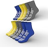 American Hospital Supply Grippy Socks | Assorted Colors, One Size Fits Most, Polyester-Spandex Knit with Elastic Cuff | 6 Pairs Non Skid Socks