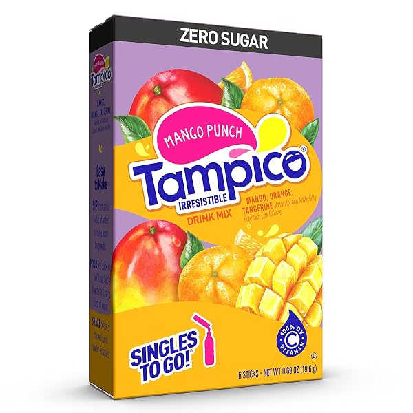 TAMPICO SINGLES TO GO DRINK MIX PACKETS, MANGO...