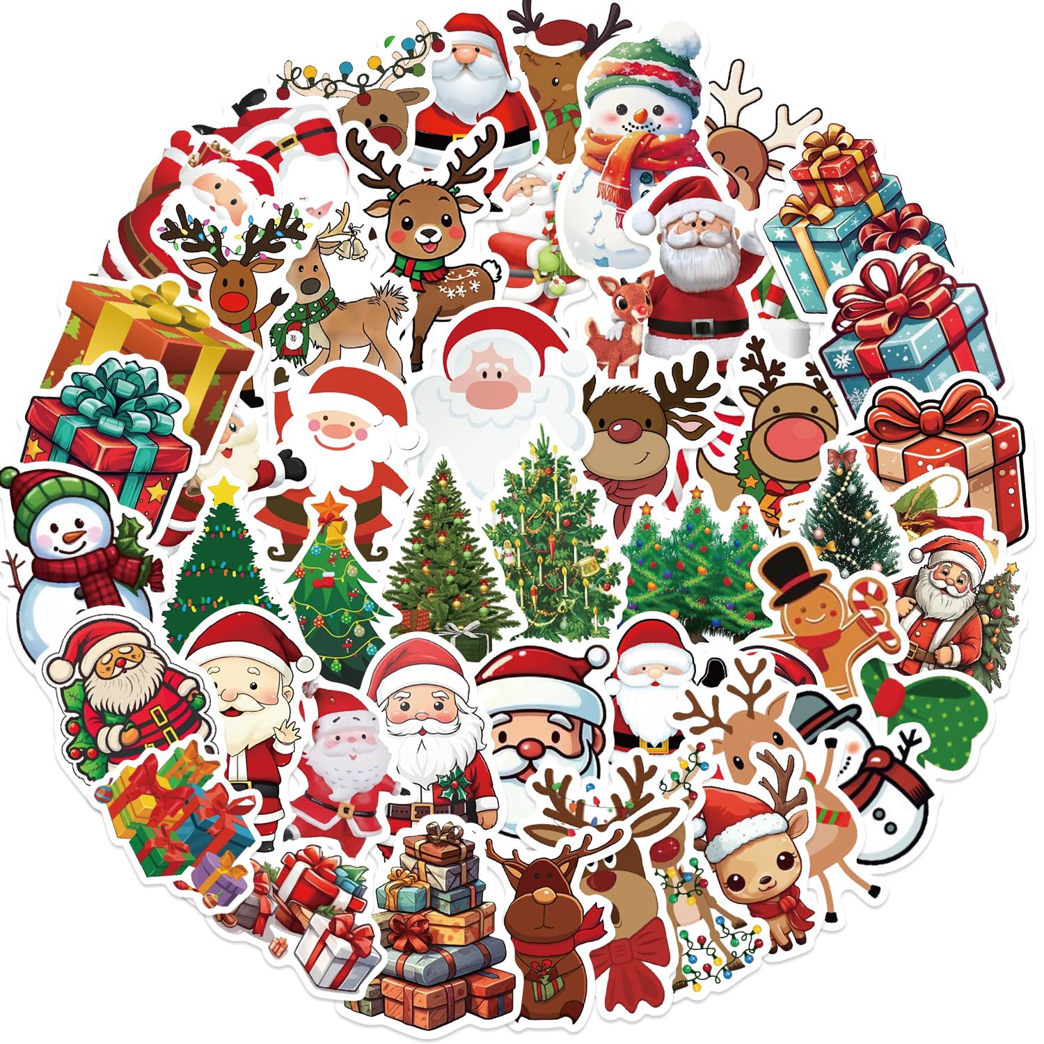 LZLPACKING 50pcs New Christmas Graffiti Stickers Party Decoration Guitar Notebook Luggage DIY Waterproof Stickers