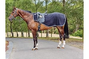 WeatherBeeta Anti Static Fleece Quarter Sheet, Black/Silver, Warmblood