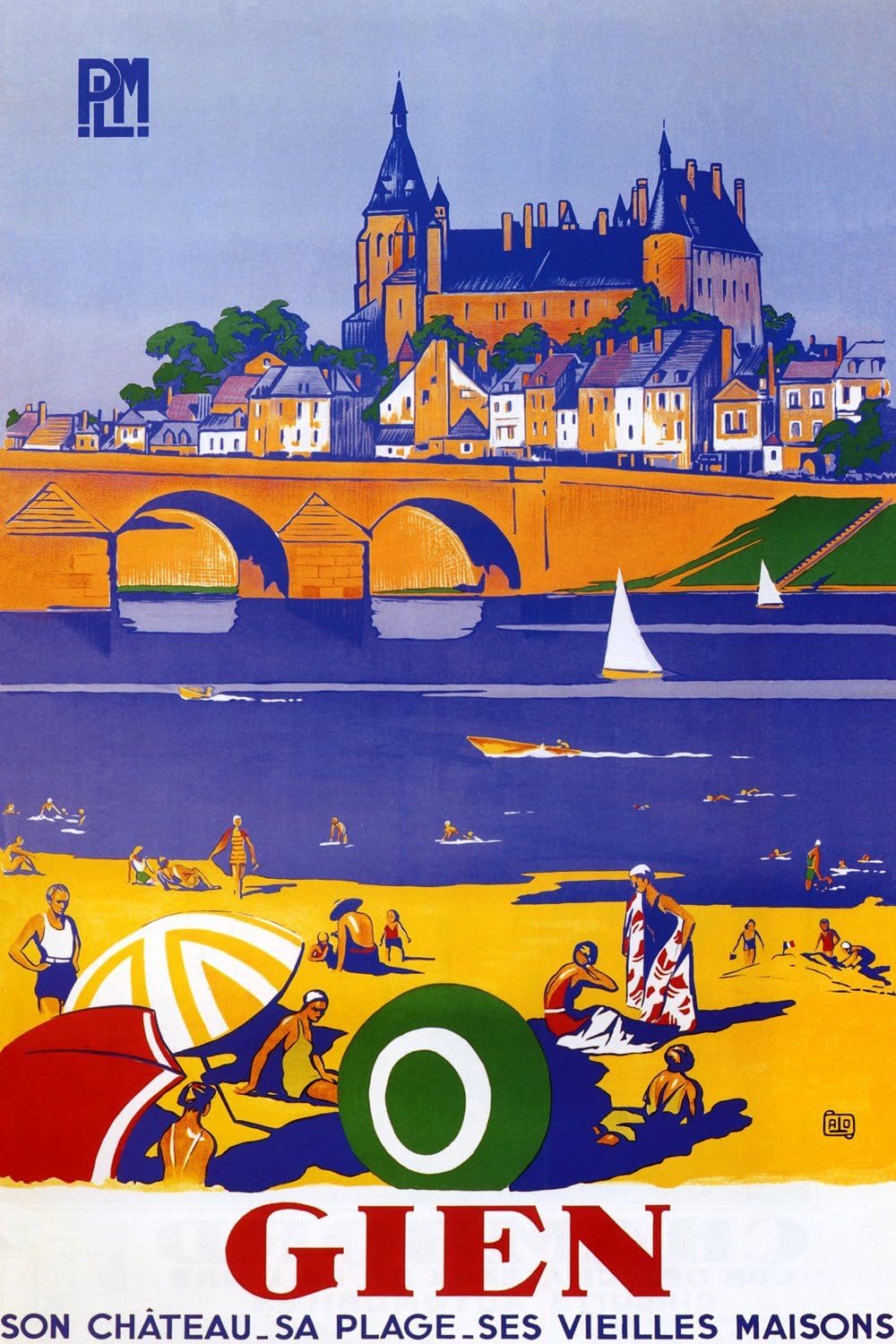 Gien - Vintage French Beach Travel Poster Reproduction (18" x 24")