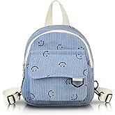 Energather Mini Backpack, Corduroy Backpack Small Backpacks for Women and Girls, Cute Womens Backpacks (blue)