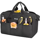 TICONN Heavy Duty Tool Bag Organizer, Small Tool Box with Ergonomic Handle | Basic Version, 600D Oxford Water-Resistant Fabric, Wide Opening, Reinforced Ergonomic Handle, Six Pockets
