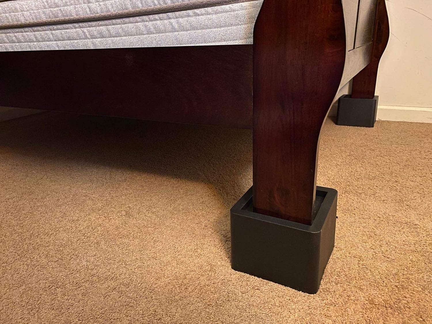 Nisorpa Furniture Risers 4 Pack Square Bed Riser 3 Inch Table Riser