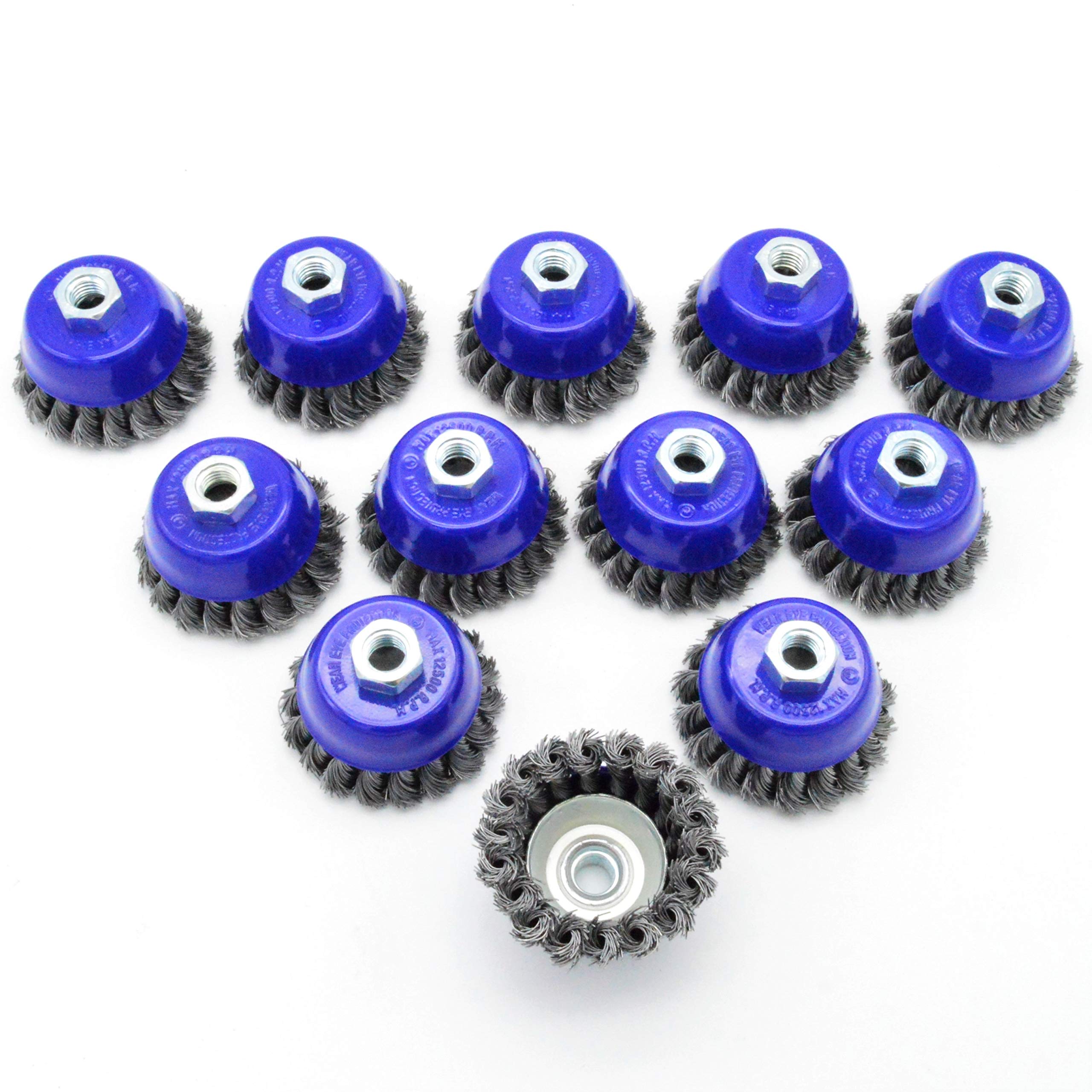 Cup Brush M14 Diameter 75 mm Twisted Steel for Angle Grinder Pack of 12