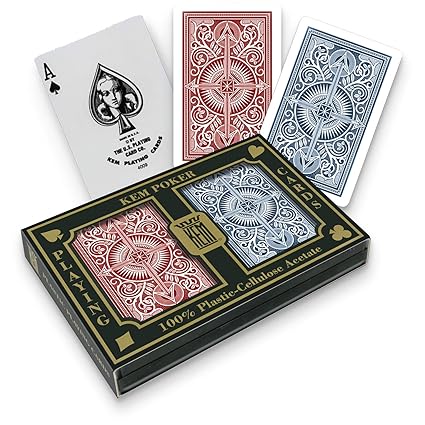 KEM Arrow Red and Blue, Bridge Size- Standard Index Playing Cards