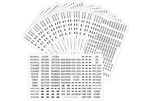 Jutom 2500 Pcs Pool Equipment Identification Labels Waterproof Sticker for Swimming Pool, Plumbing, and Piping, Easily Mark Different Equipment of Your System, 125 Adhesive Labels Each Sheet(White)