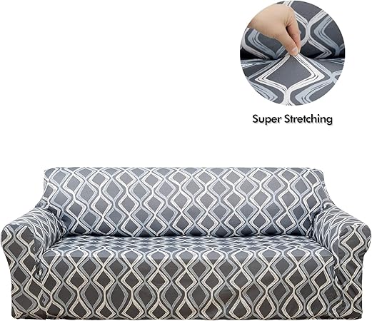 Deconovo Couverture Canape Housse Extensible 3 Places Pour Salon Couverture Jeté De Canapé Gris Protège Canapé 185x83x89cm