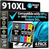 Smart Ink Remanufactured Ink Cartridge Replacement for HP 910 XL 910XL (4 Combo Pack) Compatible with HP 8015e OfficeJet 8022