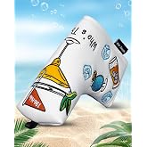 Big Teeth Golf 19th Hole Headcover, Drink-Themed Funny Driver Headcover Fairway Wood Head Covers,Putter Cover Blade Magnetic White Golf Club Covers Golf Gifts for Men and Women