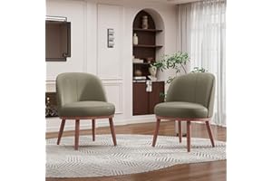 MALOL Accent Chair Mid-Century Modern Chair PU Leather Upholstered Armless Chair Set of 2, Suitable for Living Room, Bedroom,