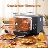 Techomey 1000W Combination Microwave Oven Grill Convection 34L view 5