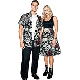 ROSE GAL Rosegal Matchable Couples Halloween Costume Skulls Rose Outfits