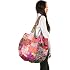 Tribe Azure Jacquard Cotton Hobo Tote Bag - Large Banana Style Shoulder Bag, Pink
