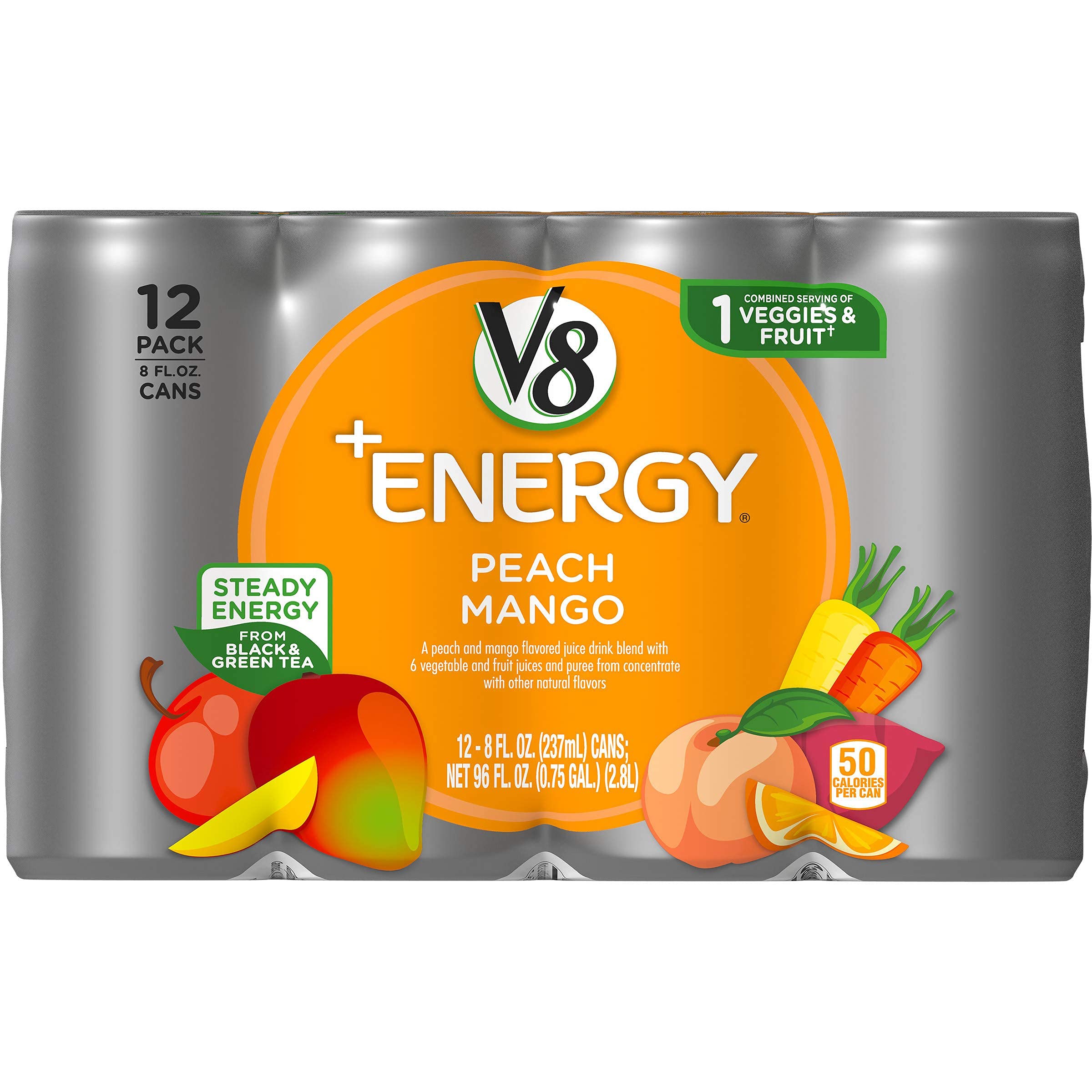 Energy Healthy Energy Drink Natural Energy from Tea Peach Mango 8  | amzdealz