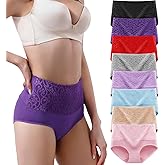 youlehe Women's Cotton Underwear Briefs High Waist Full Coverage Soft Breathable Panties