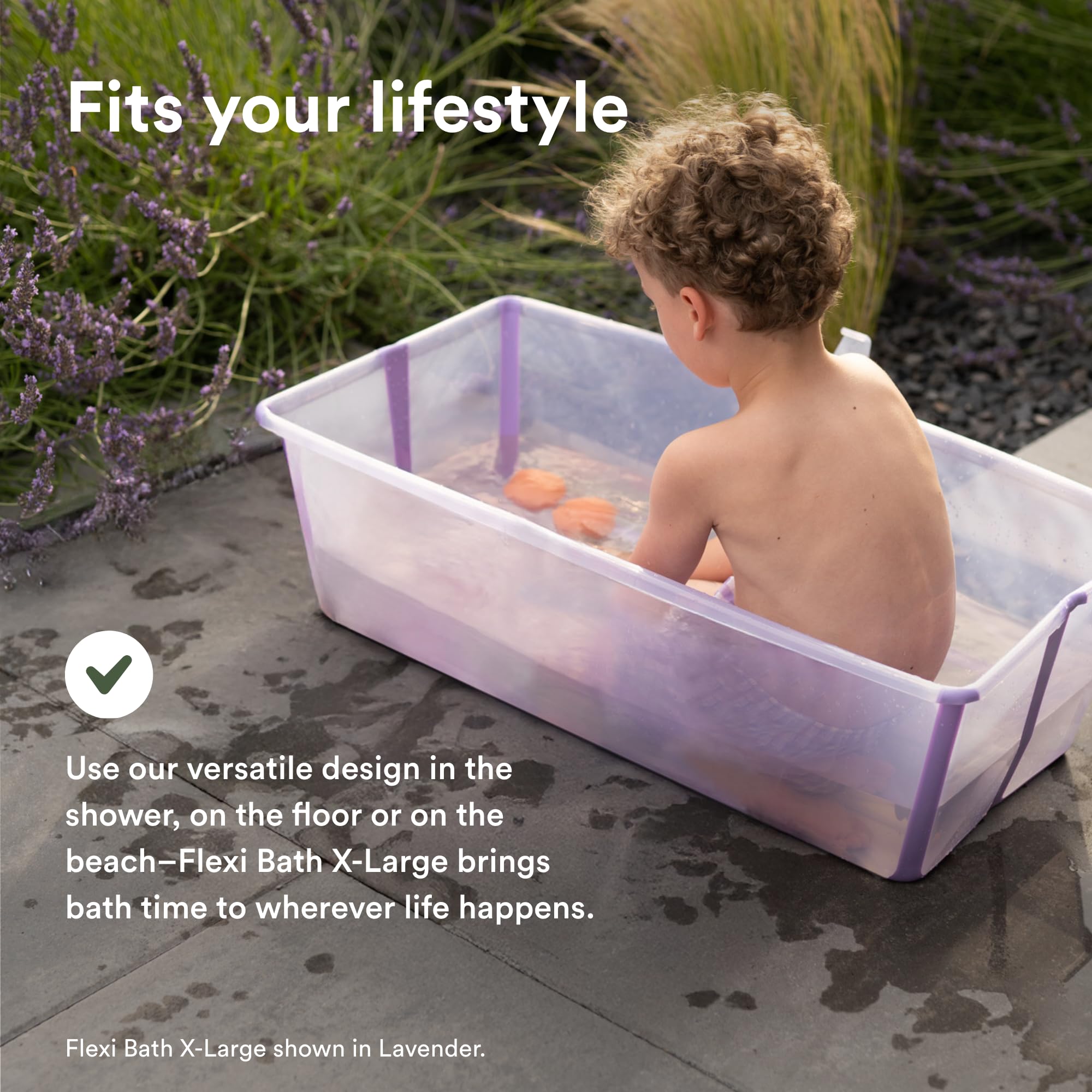 Stokke Flexi Bath X-Large, White - 31.5 x 15.7 x 9.4 in - Best for Infants & Toddlers - Lightweight, Foldable & Easy to Store - Convenient to Use at Home or Traveling
