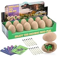 Bigear Dinosaur Eggs Excavation Dig Kit - Dinosaur Toys for Kids - Break Open 12 Dinosaur Eggs and Discover 12 Cute Dinosaurs