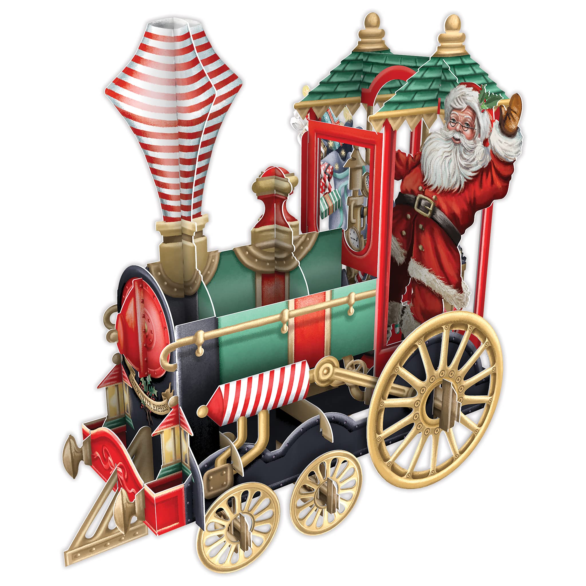 Santa's Train 3D Pop Up Christmas Greetings Card