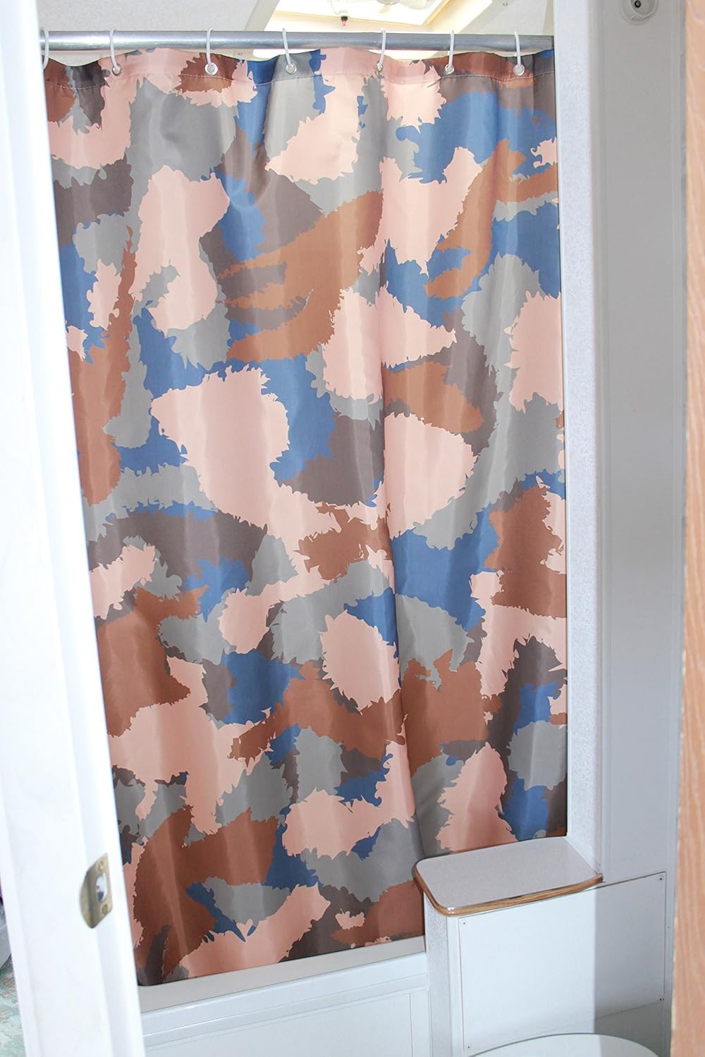 47x64 Multi Solid Elements Rv Shower Camo Curtain Accessories Gear