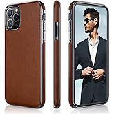 LOHASIC for Luxury Leather iPhone 11 Pro Max Case – Slim Designer Soft Leather Cover, Anti-Slip Grip, Business Phone case for Men & Women, Protective Case for iPhone 11 Pro Max(2019) 6.5"- Brown