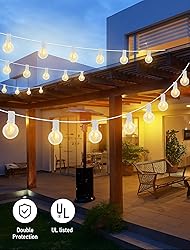 25Ft LED Outdoor String Lights Christmas, G40 Globe