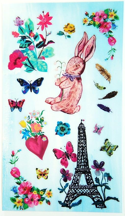 Amazon Co Jp シャシャンパーナタリーレテ アートステッカー エッフェル塔 ブルー ホーム キッチン