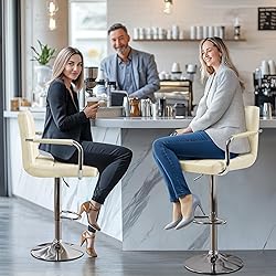 Yaheetech Bar Stools Set of 2, PU Leather
