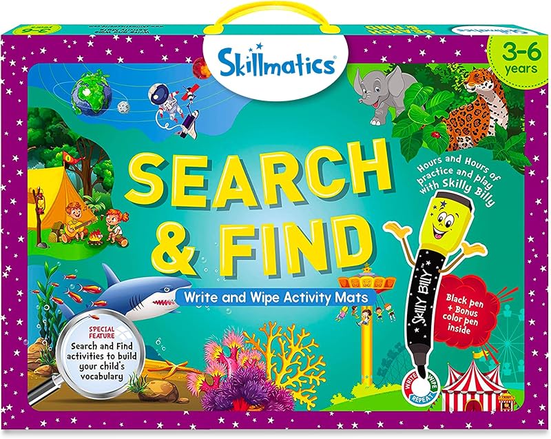 Skillmatics Search and Find Educational Game Reusable Learning Mats 6