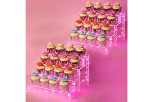 YestBuy Display Shelf Cake Stand – 4 Tier Shelf Cake Pop Stand – Multifunctional and Durable Acrylic Stand – Mounting Hardware Included – Ideal for Desserts, Cosmetics, Glassware, Figurines