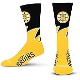 For Bare Feet Unisex Kid's Black Wave Crew Sock NHL Youth