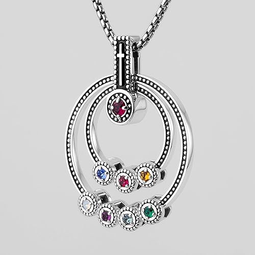 family birthstone cross necklace