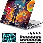 May Chen Compatible with MacBook Pro 13 inch Case 2022 2021 2020 Release Models A2338 M2 M1 A2251 A2289, Plastic Hard Shell Case for MacBook Pro 13 Inch with Touch Bar Fits Touch ID, Astronaut S929