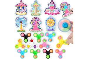HODURGYI 24 Pack Valentines Cards for Kids Classroom, Valentines Day Gifts for Kids School with Fidget Spinner Toys for Boys Girls, Valentine Fidgets for Kids Exchange Gift, Valentines Classroom Party Favors