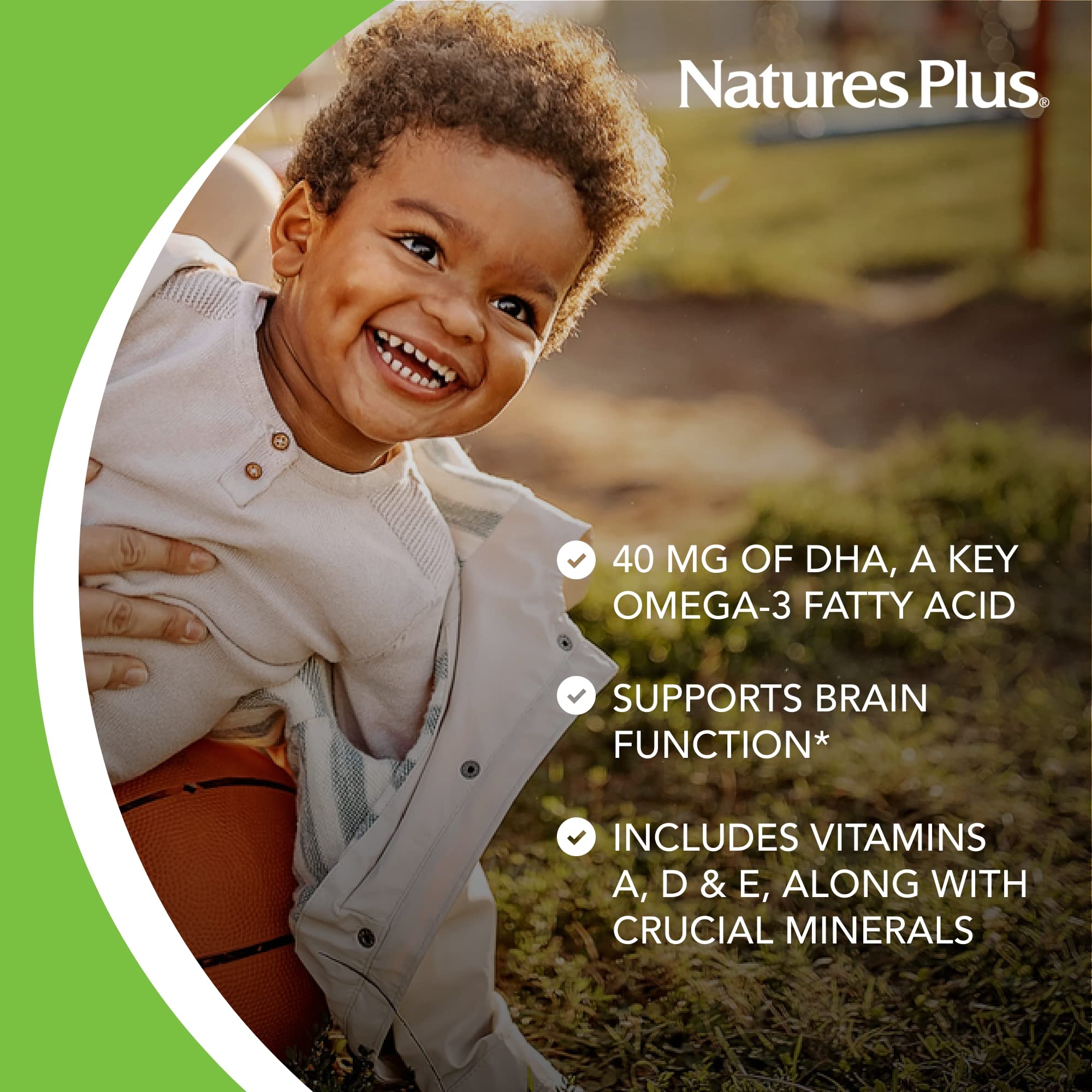 Natures Plus Animal Parade DHA Children's Chewables - Natural Cherry Flavor - 90 Chewable Animal-Shaped Tablets - Omega 3 Fatty Acid Supplement - Gluten Free - 30 Servings