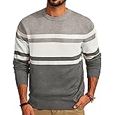 PJ PAUL JONES Mens Striped Pullover Sweater Crewneck Contrast Fine Knitted Sweaters