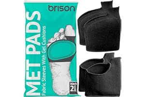 Brison Metatarsal Pads for Women and Men Ball of Foot Cushion - Gel Sleeves Cushions Pad - Fabric Soft Socks for Supports Feet Pain Relief - M (Men 7.5-9.5, Women 9-11)