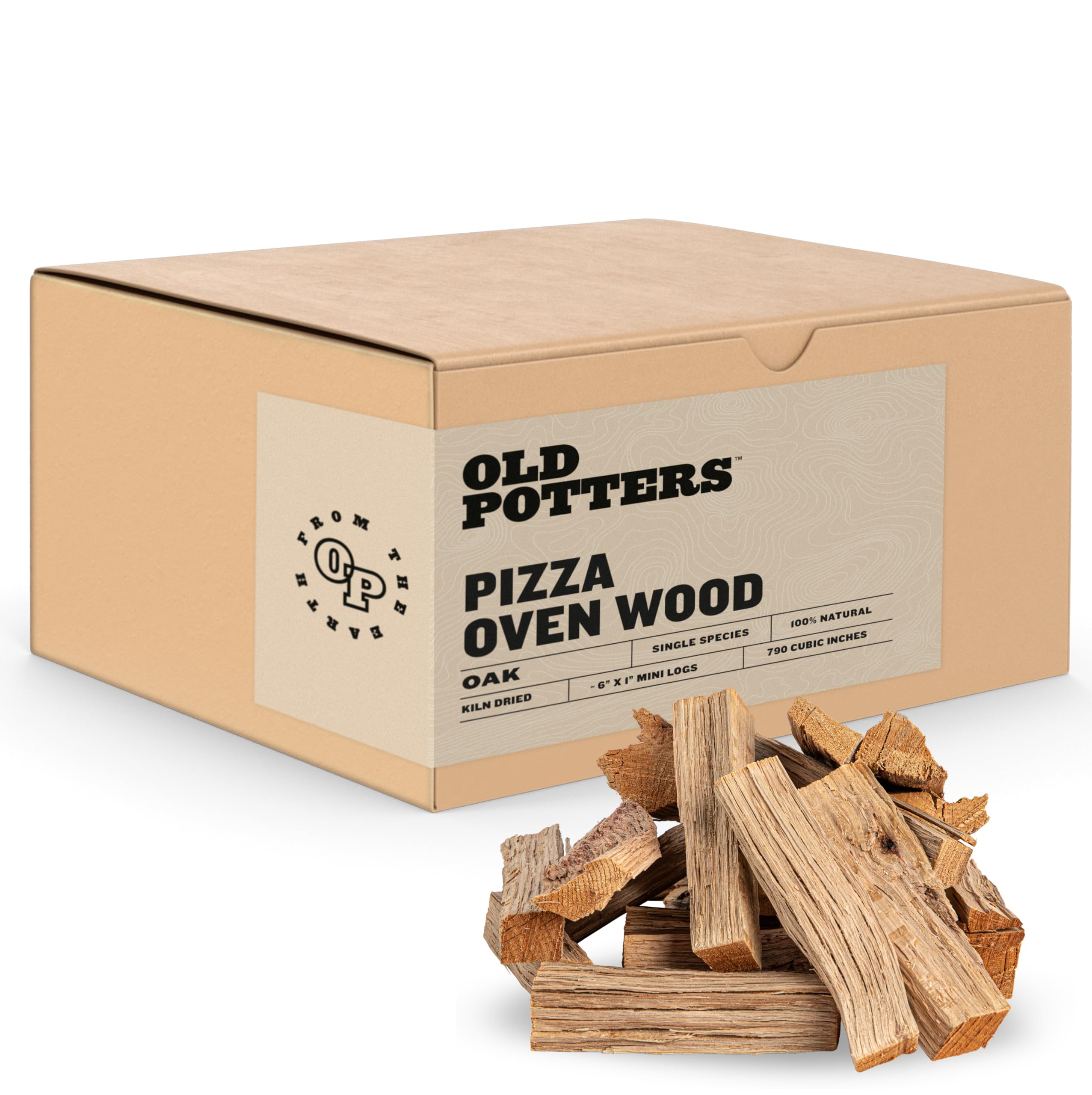 Photo 1 of Old Potters Kiln Dried Pizza Oven Cooking Logs, Approx 12 lbs, Wood Logs for Pizza Ovens, Grills and Smokers, Solo Stove Mesa XL, Oak~ 6 Inch Mini Log, Product of USA (790 Cubic Inches)
